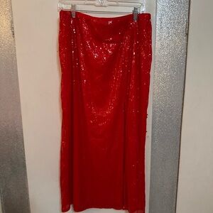 a new day Red Asymmetrical Skirt